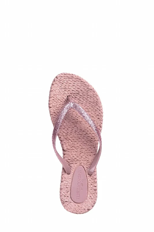 Women's Cheerful Glitter Flip Flops In Mauve