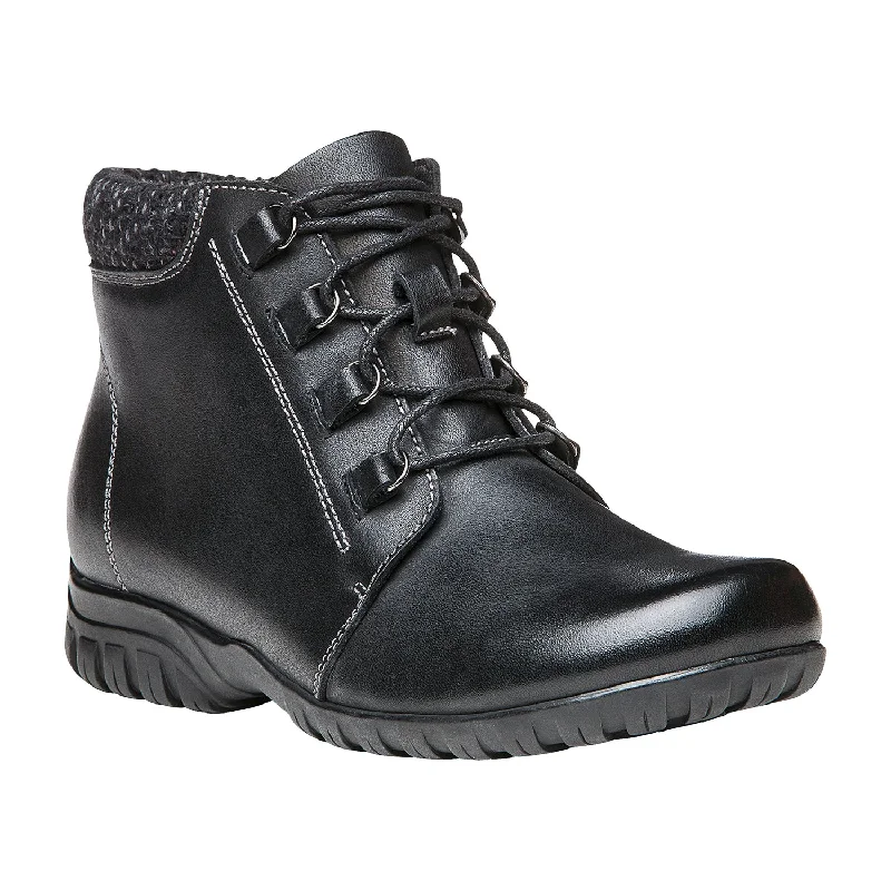 Delaney Waterproof Zipper Bootie WIDE in Black