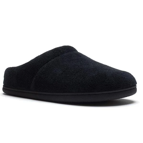 Tempur-Pedic Windsock Slipper Black Terrycloth (Women's)