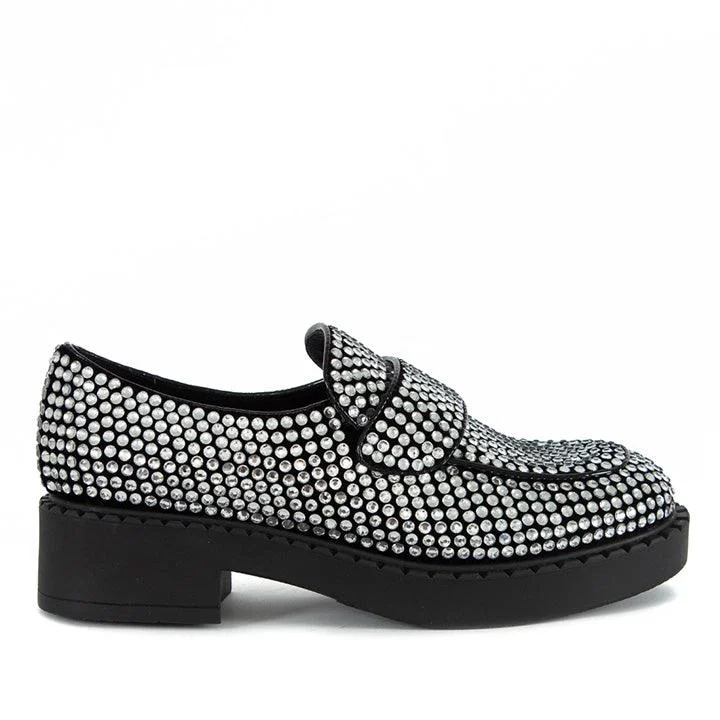 JEFFREY CAMPBELL LIBRARY SILVER LOAFERS