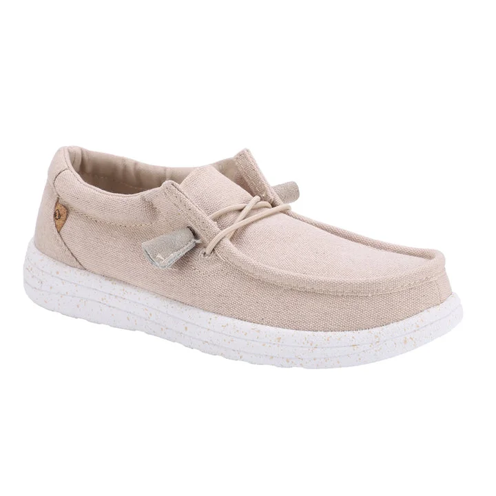 Paula Elastic Tie Loafer in Beige CLOSEOUTS