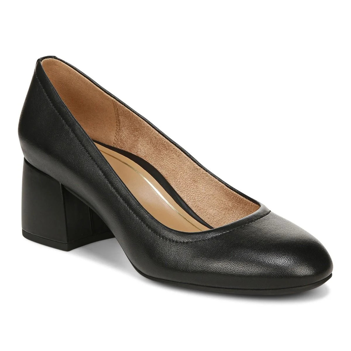 Carmel Pump Heel in Nappa Black CLOSEOUTS