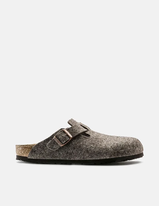 Birkenstock Boston Wool Felt (Regular) - Cacoa Brown