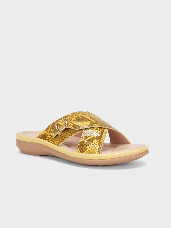 Women "CRESIDA" Crossover Comfy Flat Slippers