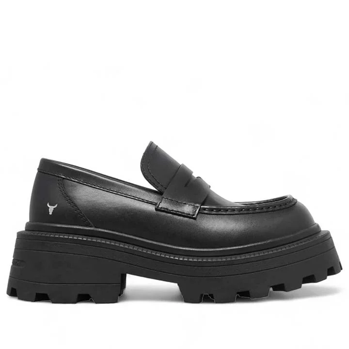 WINDSOR SMITH TRUE LEATHER BLACK LOAFERS