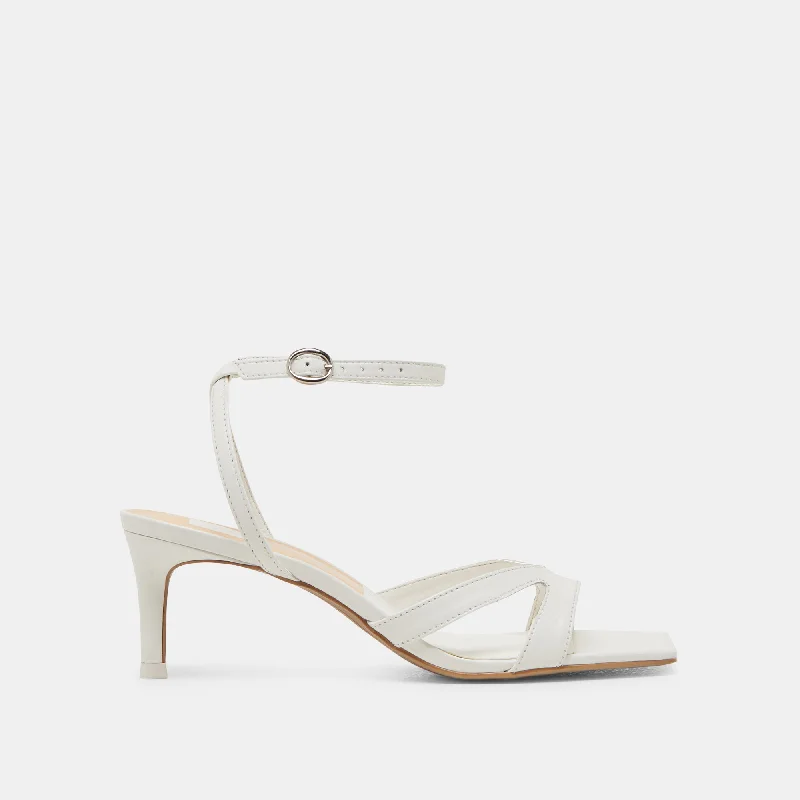 BECKI HEELS TRUE WHITE LEATHER