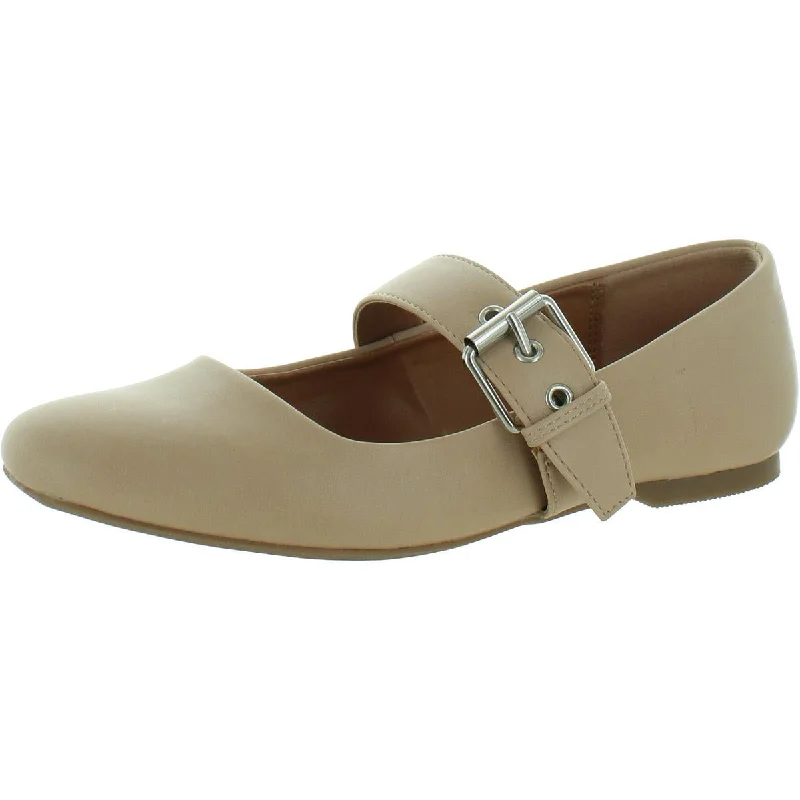 DV By Dolce Vita Womens Mellie Buckle Round Toe Flat Shoes