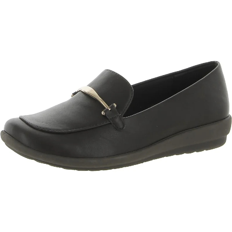 Easy Spirit Womens ARENA Faux Leather Slip On Loafers