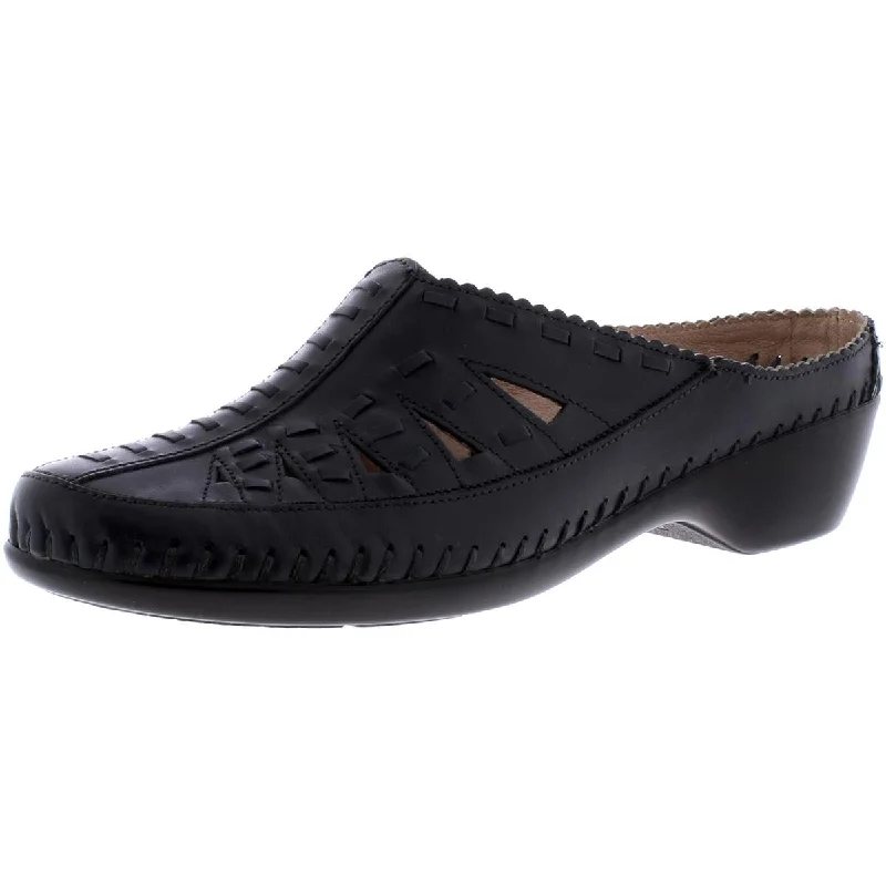 Easy Spirit Womens Dolly Leather Cut-out Mules