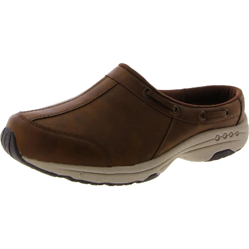 Easy Spirit Womens Travel Port 3 Faux Leather Slip On Mules