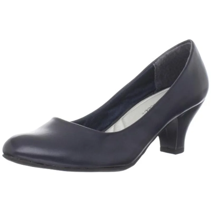 Easy Street Womens Fabulous Faux Leather Round Toe Pumps