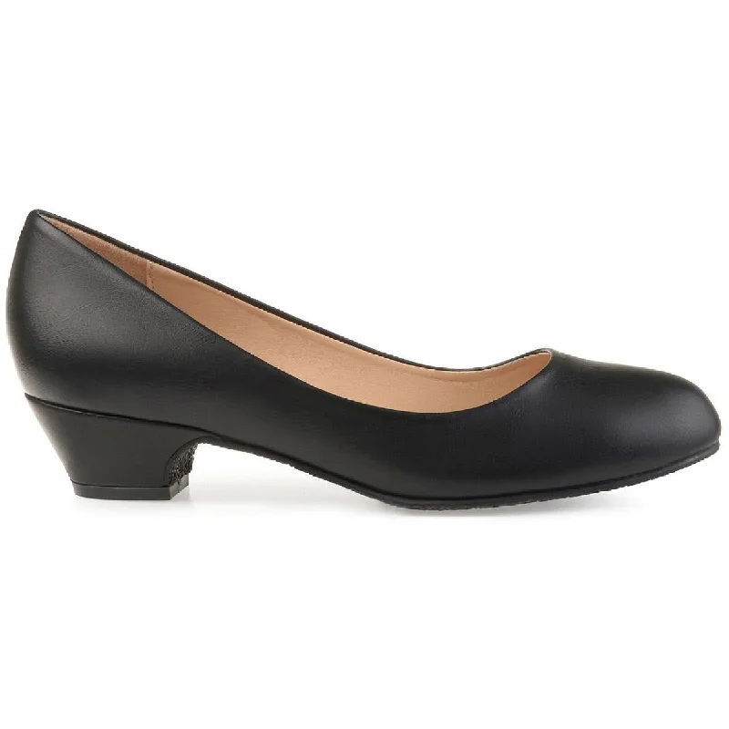 Journee Collection Womens Saar Faux Leather Slip On Pumps