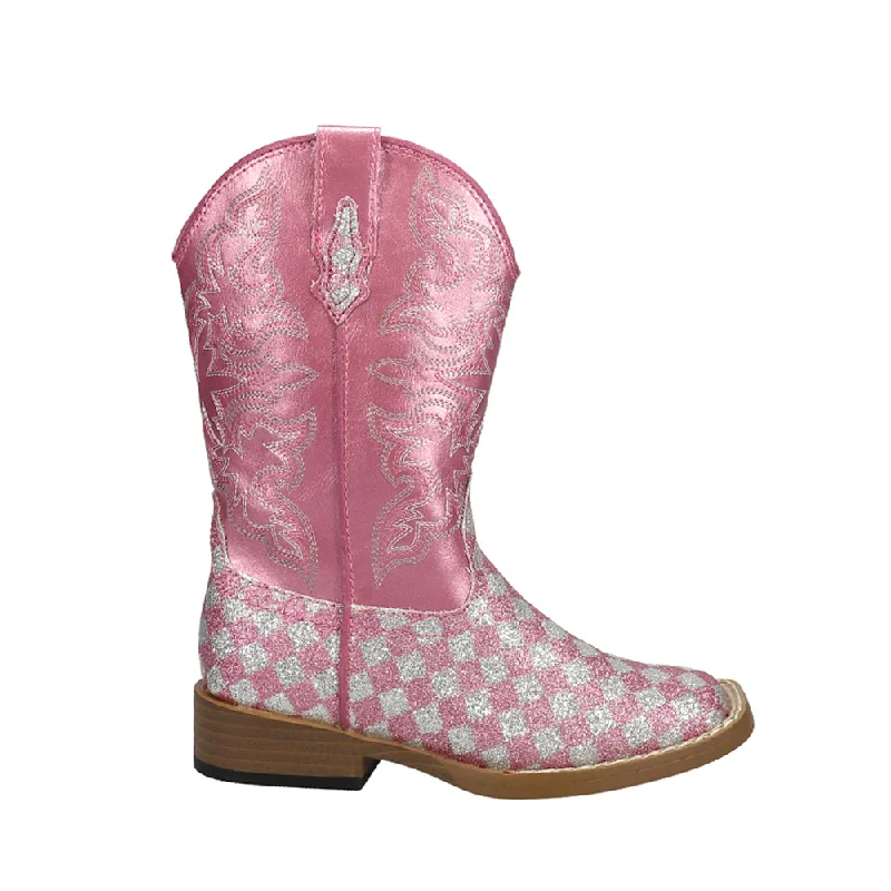 Checkered Square Toe Cowboy Boots (Little Kid-Big Kid)