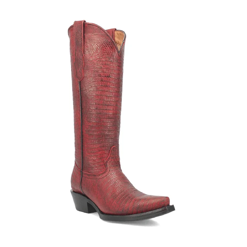 Dingo Womens Athena Red Leather Cowboy Boots