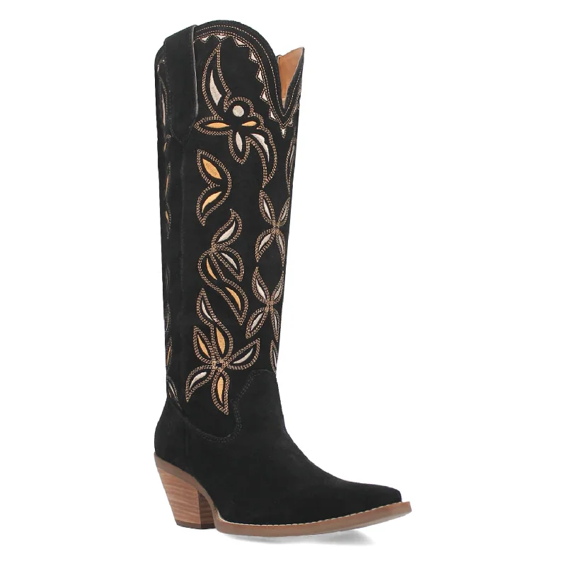 Dingo Womens Bandelera Black Suede Cowboy Boots