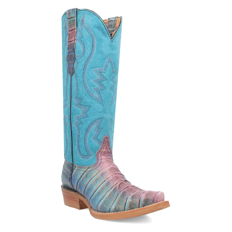 Dingo Womens Caterina Blue/Purple Leather Cowboy Boots