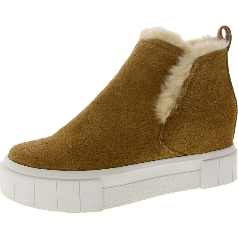 Dolce Vita Womens Zalia Suede Faux Fur Lined Slip-On Sneakers