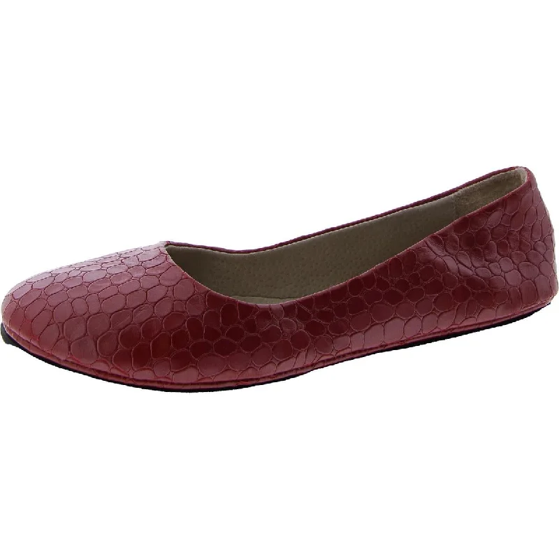 FS/NY Womens Faux Leather Flat Ballet Flats