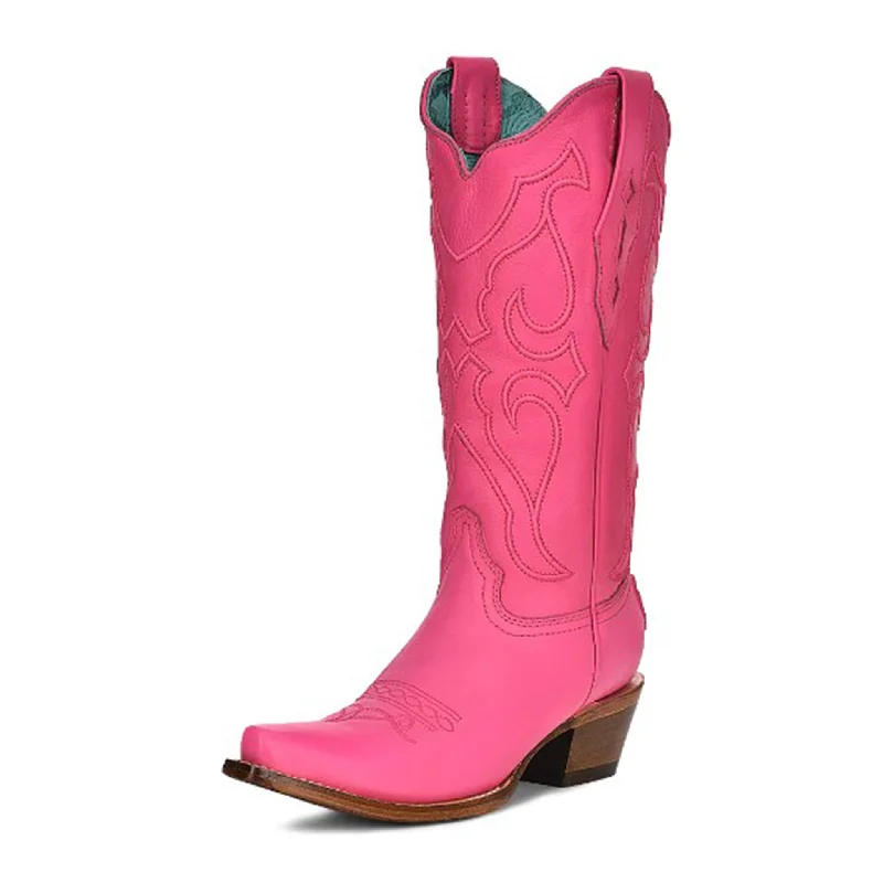 Corral Women's Fuchsia Embroidered Snip Toe Boots