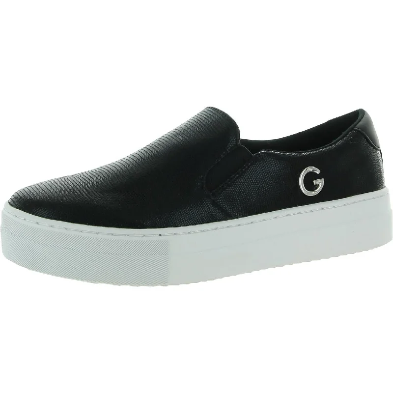 GBG Los Angeles Womens Paysyn  Faux Leather Logo Slip-On Sneakers