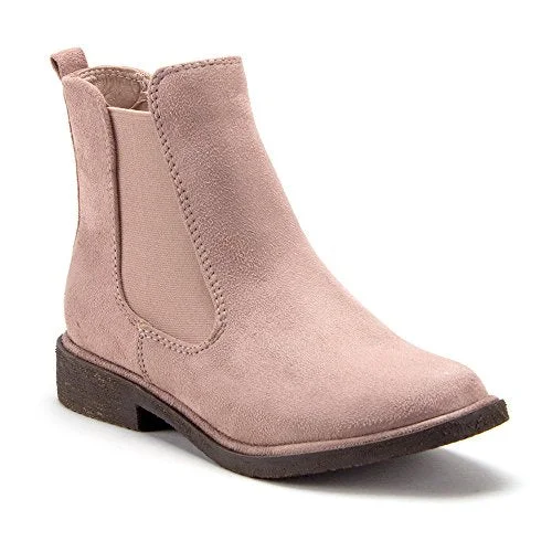 Women's Tempt-1 Menswear-Inspired Ankle High Suede Slip On Chelsea Boots