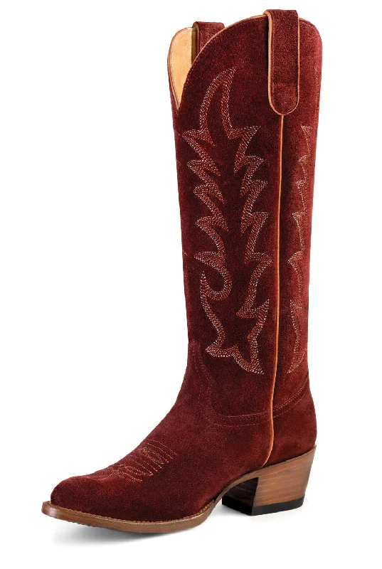 Macie Bean Womens Cabernet Cowgirl Red Suede Cowboy Boots 9 M