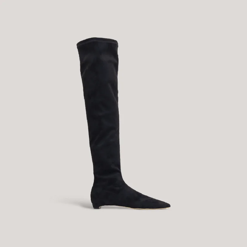 NICOLETTA | Black - Vegan Suede Over-The-Knee Boots