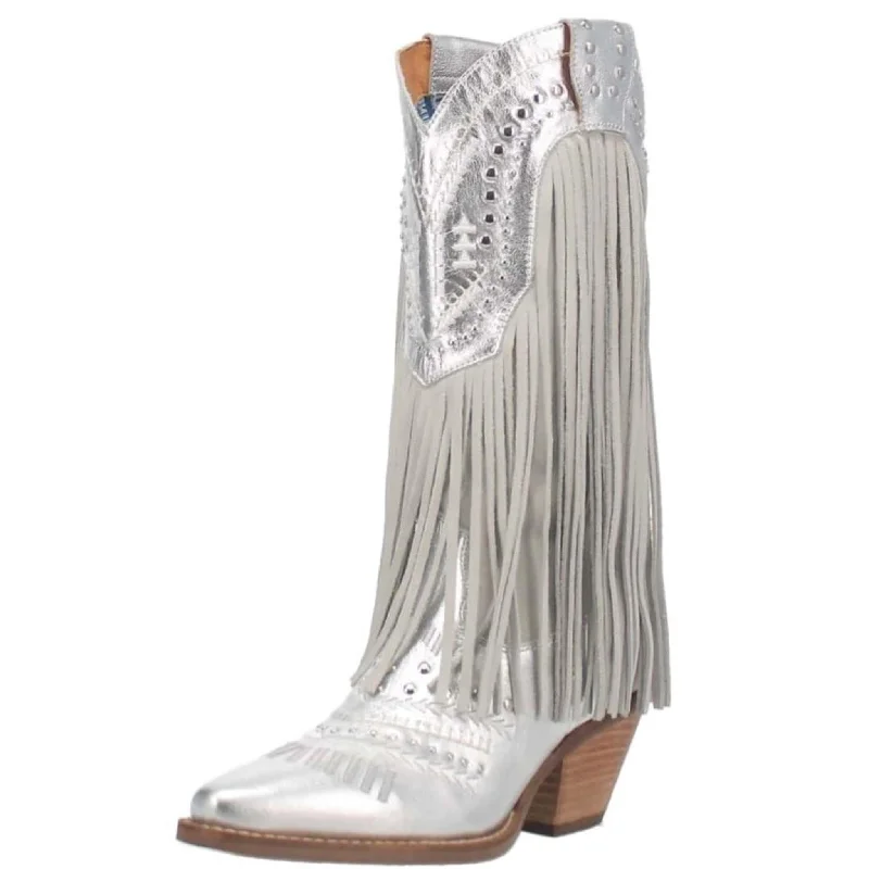 Dan Post Dingo Gypsy Fringe Silver Boots