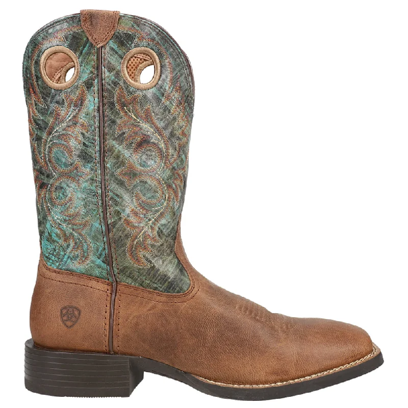 Sport Rodeo Embroidered Square Toe Cowboy Boots