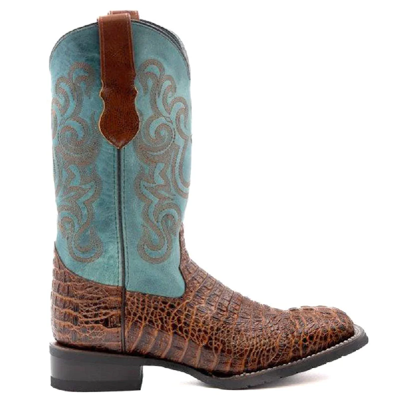 Stampede Crocodile Square Toe Cowboy Boots