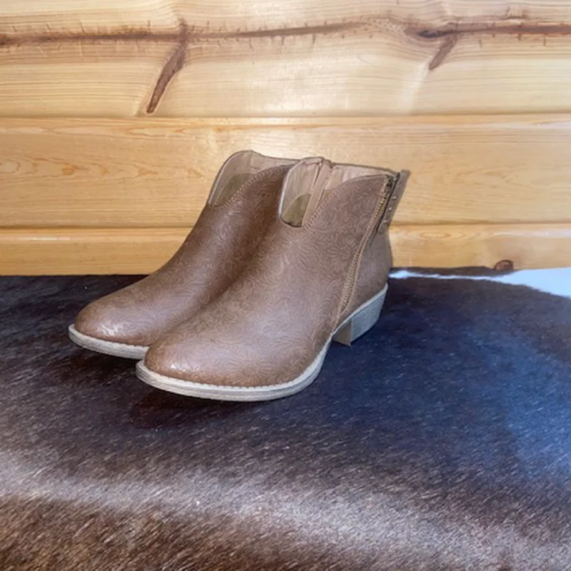 Tan Divine Tooled Bootie