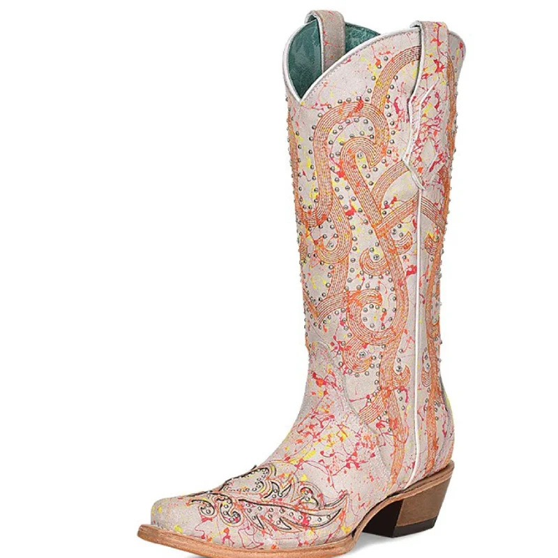 Corral White & Neon Boots