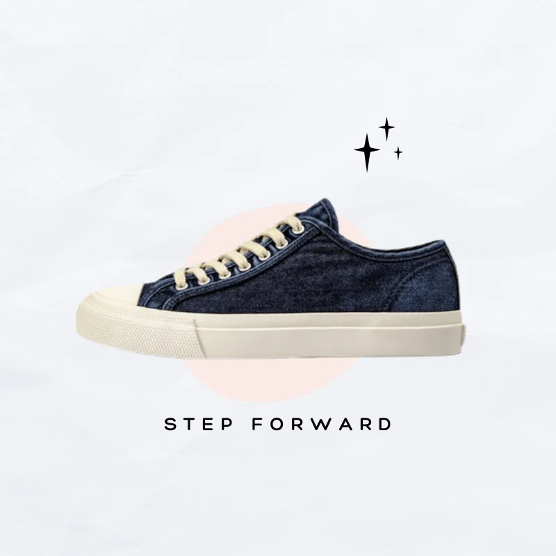 Women's denim sneakers | Blue canvas sneakers for women | Washed canvas sneakers for women