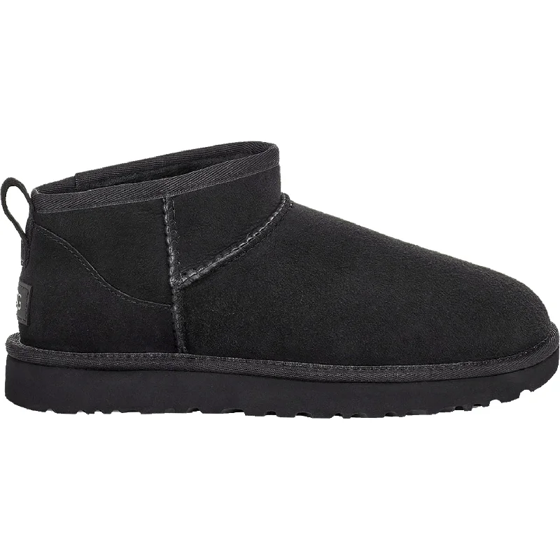 Women's UGG Classic Ultra Mini Black Sheepskin